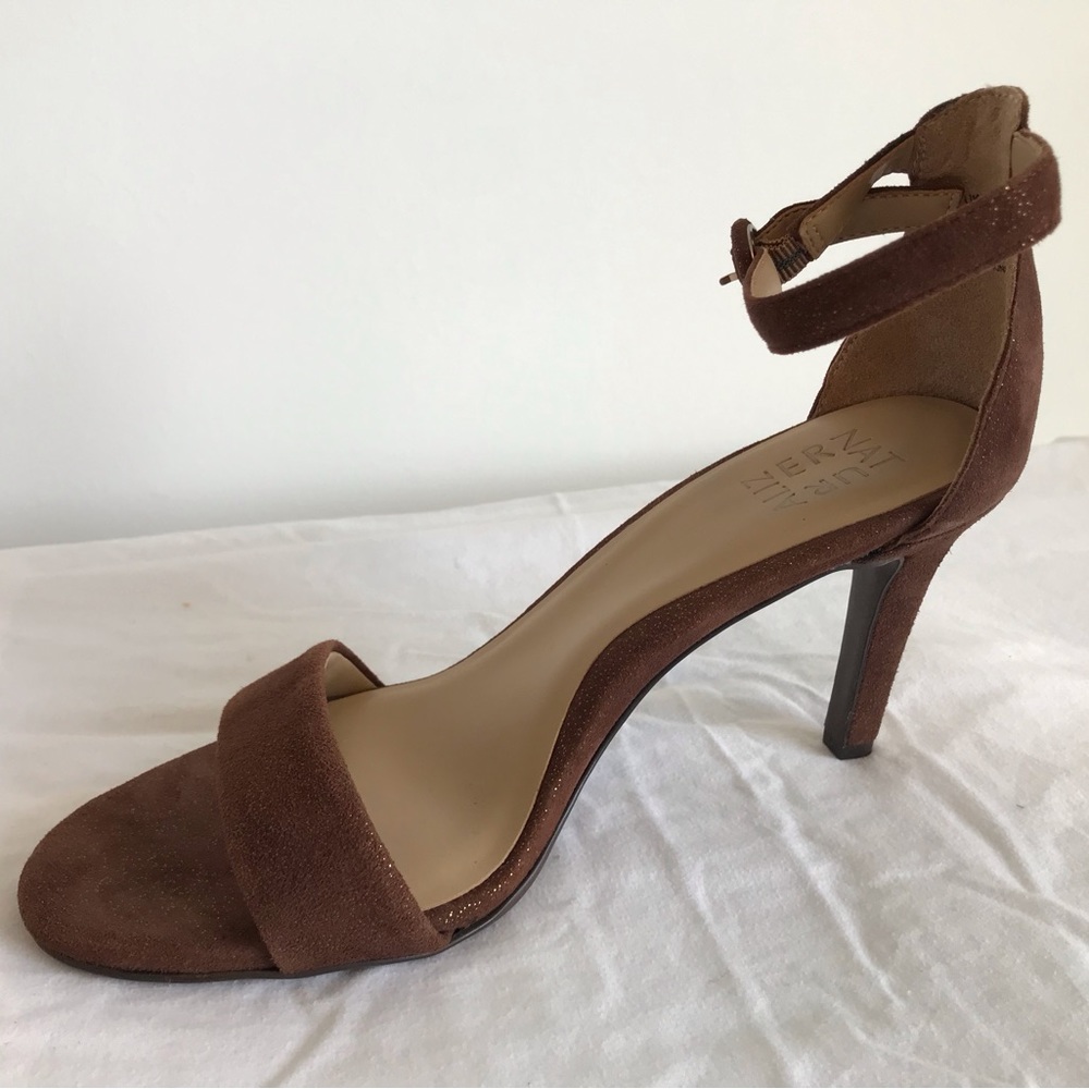Naturalizer Brown Suede Ankle Strap Heels